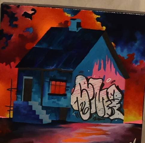 Last shelter — original pop-art canvas by Riverón